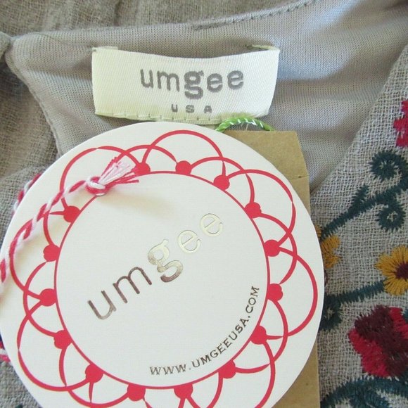 Umgee Boho Border Print Peasant Top